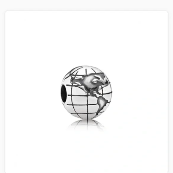 Retired- Pandora Globe Charm - Picture 2 of 6